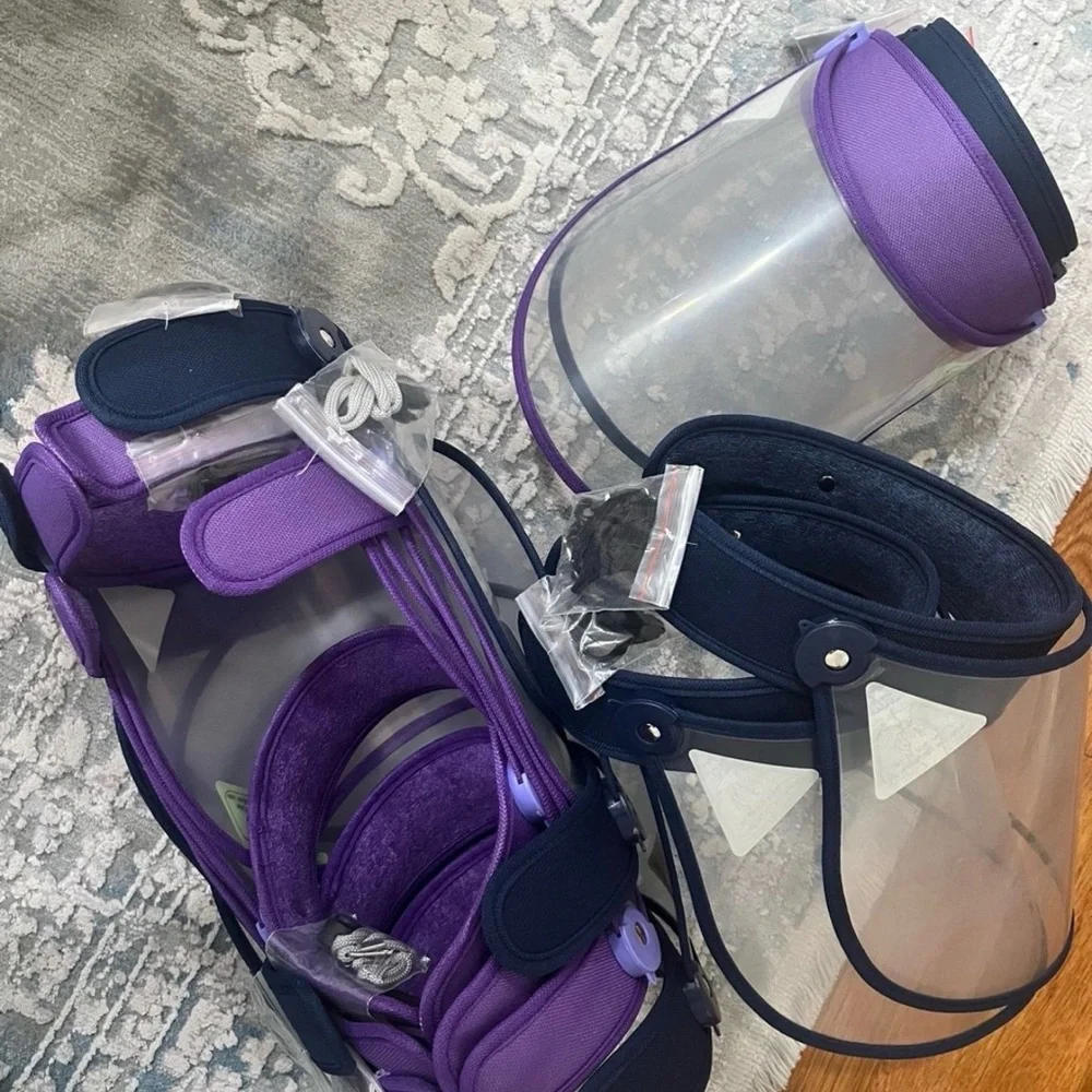Purple and Blue VR Headset.12 pack Adjustable& Reusable Flip Up face Shileld Vis